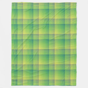 Groen Blauw Dambord Abstract Patroon Fleece Deken