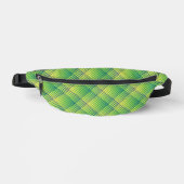 Groen Blauw Dambord Abstract Patroon Heuptasje (Voorkant)