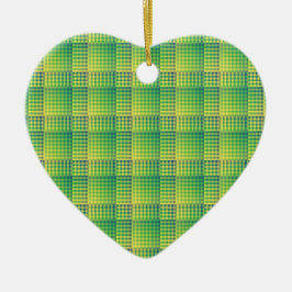 Groen Blauw Dambord Abstract Patroon Keramisch Ornament