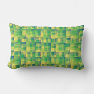 Groen Blauw Dambord Abstract Patroon Kussen