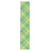 Groen Blauw Dambord Abstract Patroon Medium Tafelloper (Voorkant)