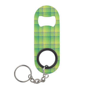 Groen Blauw Dambord Abstract Patroon Mini Flessenopener