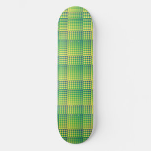 Groen Blauw Dambord Abstract Patroon Persoonlijk Skateboard