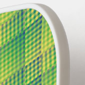Groen Blauw Dambord Abstract Patroon Pickleball Paddle (Links Detail)