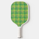 Groen Blauw Dambord Abstract Patroon Pickleball Paddle (Achterkant)