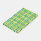 Groen Blauw Dambord Abstract Patroon Post-it® Notes (Schuin)