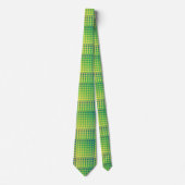 Groen Blauw Dambord Abstract Patroon Stropdas (Voorkant)