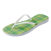 Groen Blauw Dambord Abstract Patroon Teenslippers (Schuin)