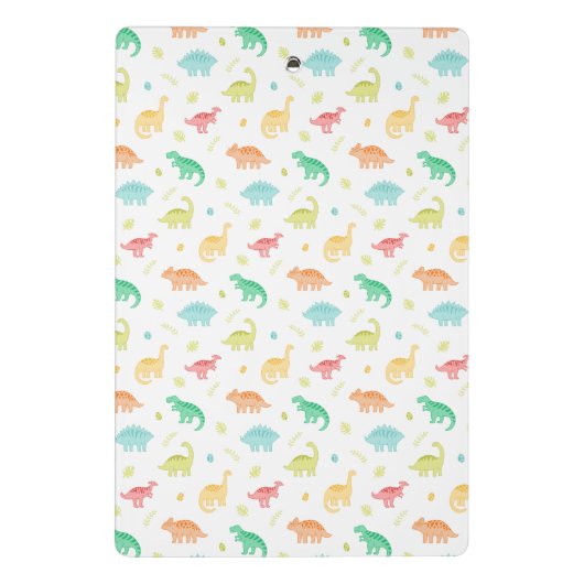 Groen Blauw Dinosaurus Patroon Aangepaste Naam Mini Klembord (Achterkant)