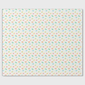 Groen Blauw Dinosaurus Patroon Cadeaupapier (Vlak)