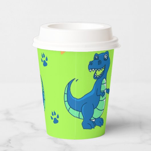 Groen Blauw Dinosaurus Theme Kids Verjaardagsfeest Papieren Bekers (Rechts)