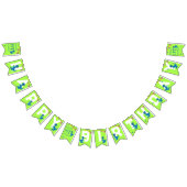 Groen Blauw Dinosaurus Theme Kids Verjaardagsfeest Vlaggetjes (Alle)