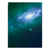 Groen blauw draaiend galaxy glanzend Poster (Voorkant)