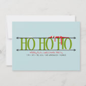 Groen & Blauw Elf Shenanigans Personeels Kerstfees Kaart (Voorkant)
