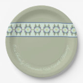 Groen blauw en Blauwgroen Papieren Bordje (Voorkant)