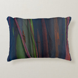 Groen blauw en bruin abstract schilderij accent kussen