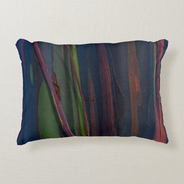 Groen blauw en bruin abstract schilderij accent kussen (Voorkant)