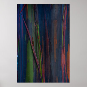 Groen blauw en bruin abstract schilderij poster