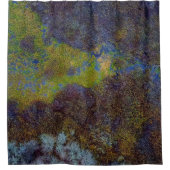 Groen, blauw en bruin vlees douchegordijn (Voorkant)