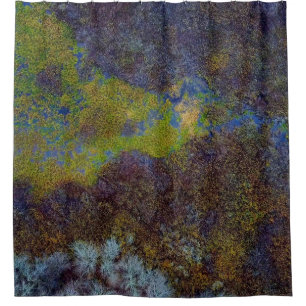 Groen, blauw en bruin vlees douchegordijn