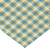 Groen, blauw en geel geruit plaid korte tafelloper (Hoek)