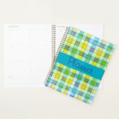 Groen blauw en geel gingham Planner (Display)