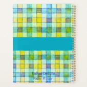 Groen blauw en geel gingham Planner (Achterkant)
