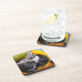 Groen, blauw en geel Macaw Parrot Bier Onderzetter