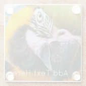 Groen, blauw en geel Macaw Parrot Glazen Onderzetter (Achterkant)