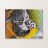 Groen, blauw en geel Macaw Parrot Legpuzzel (Horizontaal)