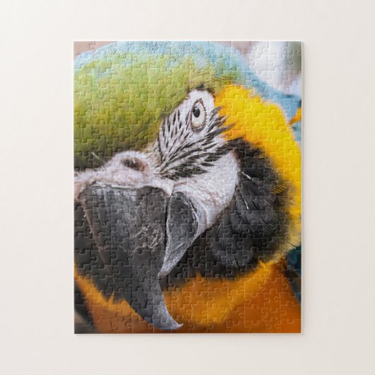 Groen, blauw en geel Macaw Parrot Legpuzzel (Verticaal)