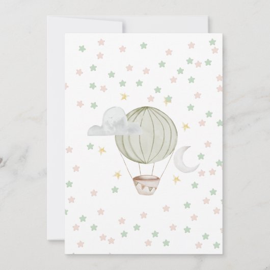 Groen, blauw en roze Waterverf Baby shower Kaart (Achterkant)