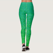 Groen Blauw en sproeten Print Leggings (Achterkant)
