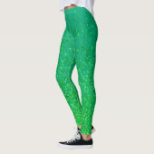 Groen Blauw en sproeten Print Leggings (Links)