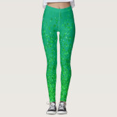 Groen Blauw en sproeten Print Leggings (Voorkant)
