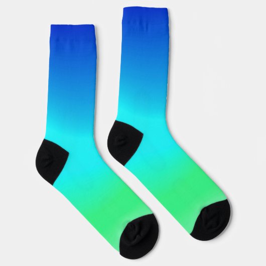 Groen, blauw en Turquoise Cool Water Ombre Sokken (Rechts)