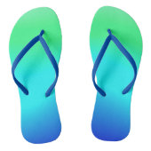 Groen, blauw en Turquoise Cool Water Ombre Teenslippers (Voetbed)