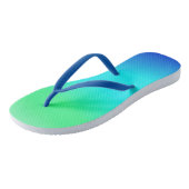 Groen, blauw en Turquoise Cool Water Ombre Teenslippers (Schuin)