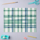 Groen, Blauw en Wit Karo Decoupage Papier (Craft)