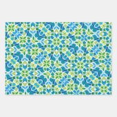 Groen, blauw en wit patroon inpakpapier vel (Voorkant)