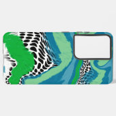 Groen, blauw en zwart Abstract Samsung Galaxy Hoesje (Linkerkant)