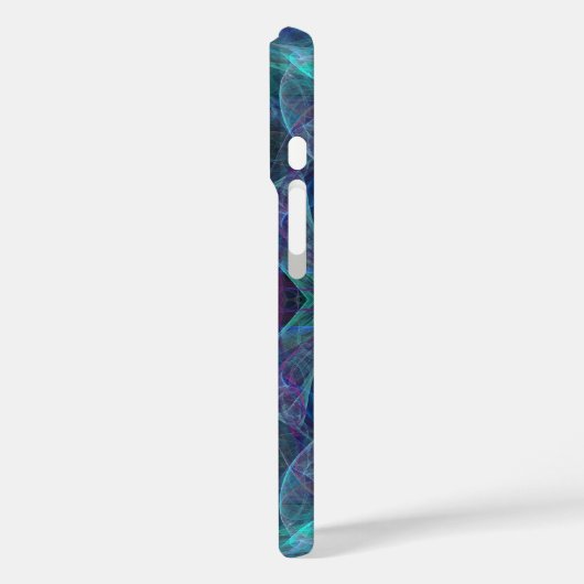 Groen, blauw en zwart fractaal Hoesje (Achterkant / Links)