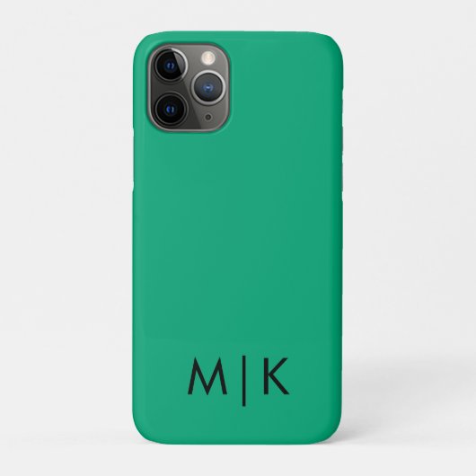 Groen Blauw en Zwart Modern Monogram Case-Mate iPhone Case (Achterkant)