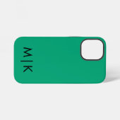 Groen Blauw en Zwart Modern Monogram iPhone Hoesje (Achterkant horizontaal)