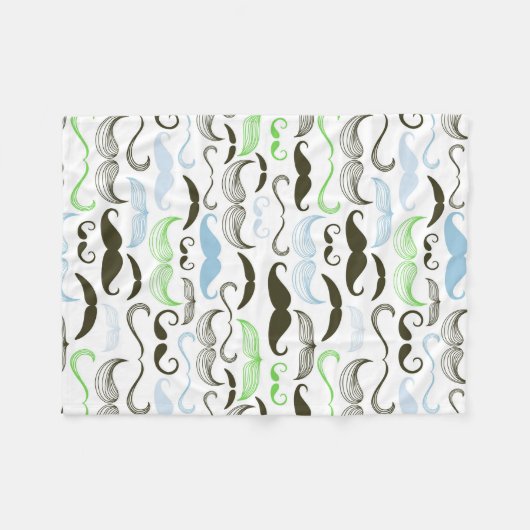 Groen, blauw en zwart ontwerp fleece deken (Voorkant (Horizontaal))