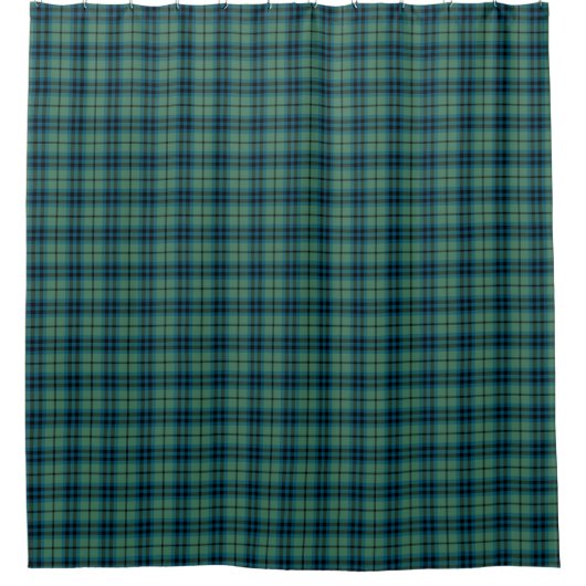 Groen, Blauw, en Zwart Schots geruite Keith Tartan Douchegordijn (Voorkant)