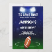 Groen & Blauw Football Verjaardagsuitnodiging Kaart (Voorkant)