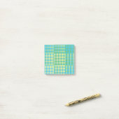 Groen Blauw Geel Geruit Patchwork Patroon Post-it® Notes (Op bureau)