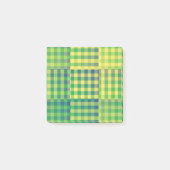 Groen Blauw Geel Geruit Patchwork Patroon Post-it® Notes (Voorkant)