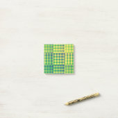 Groen Blauw Geel Geruit Patchwork Patroon Post-it® Notes (Op bureau)